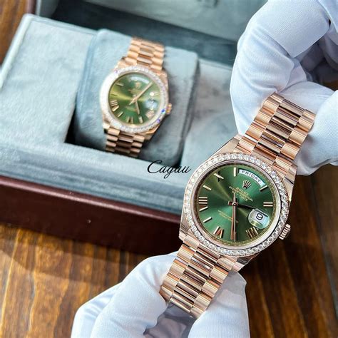 36mm rolex president green dial|Rolex olive green dial.